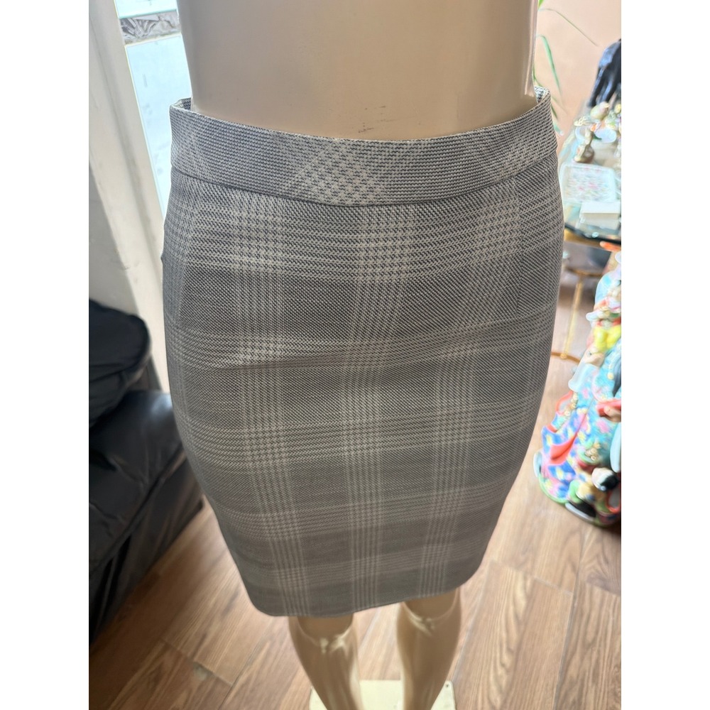 HM Grey Glen Plaid Pencil Skirt‎ High Waist Office Wear Size 4